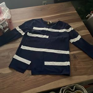 Navy blue with white stripes. Size S. Vecceli Italy brand